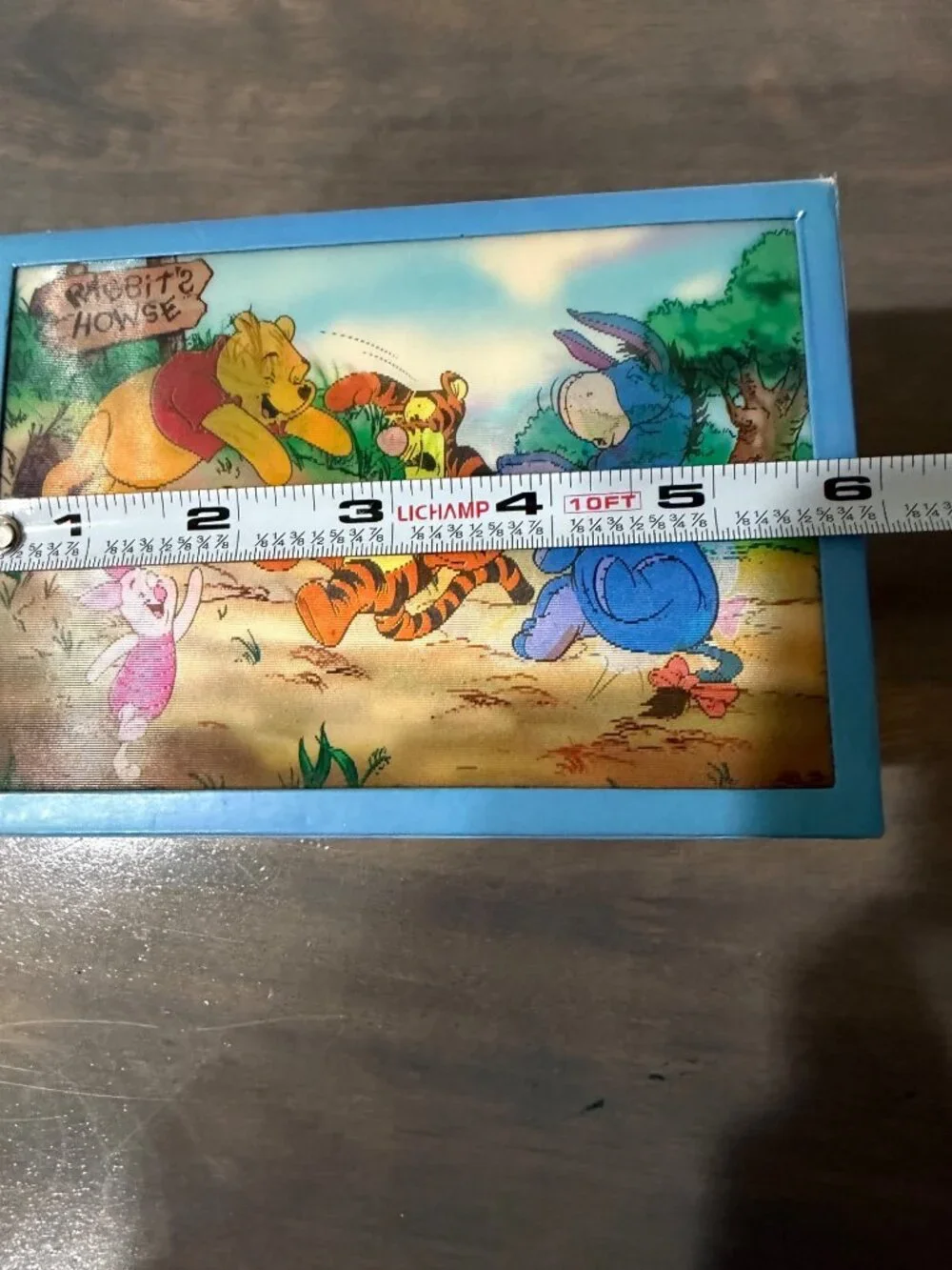 Vintage Disney Winnie the Pooh Lenticular Musical Jewelry Box With Spinning Pooh